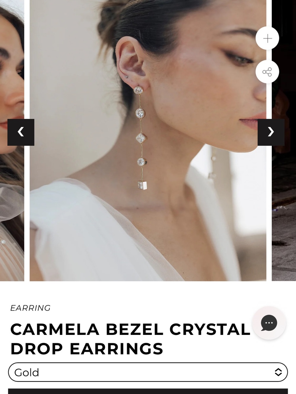UNTAMED PETALS BY AMANDA JUDGE Gold Crystal Drop Earrings